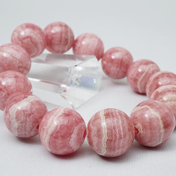 インカローズ ブレスレット 16mm inca rose インカの薔薇 ロードクロサイト 菱マンガン鉱 ブレス 天然 メンズ レディース 一点物 111-490