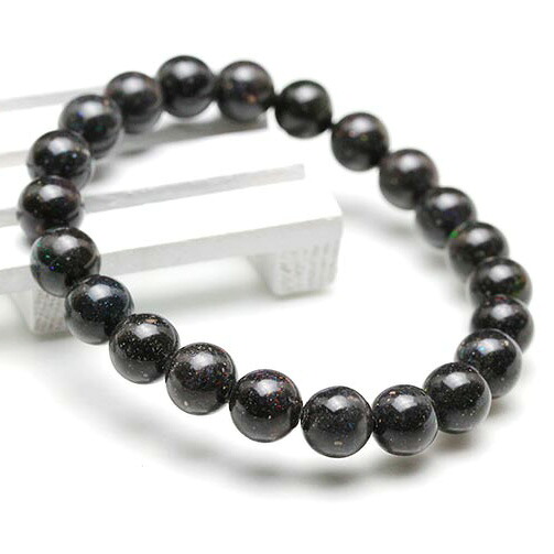 ブラックオパール ブレスレット 9mm Opal 蛋白石 ブレス Bracelet ブラックマトリックスオパール メンズ レディース 一点物 [送料無料] 211-789｜天然石・パワーストーンの東昇