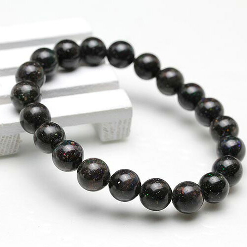 ブラックオパール ブレスレット 9mm 蛋白石 ブレス Opal Bracelet ブラックマトリックスオパール メンズ レディース 一点物 [送料無料] 211-800｜天然石・パワーストーンの東昇