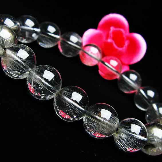 楽天市場】プラチナルチルクォーツ ブレスレット 13mm ブルッカイト