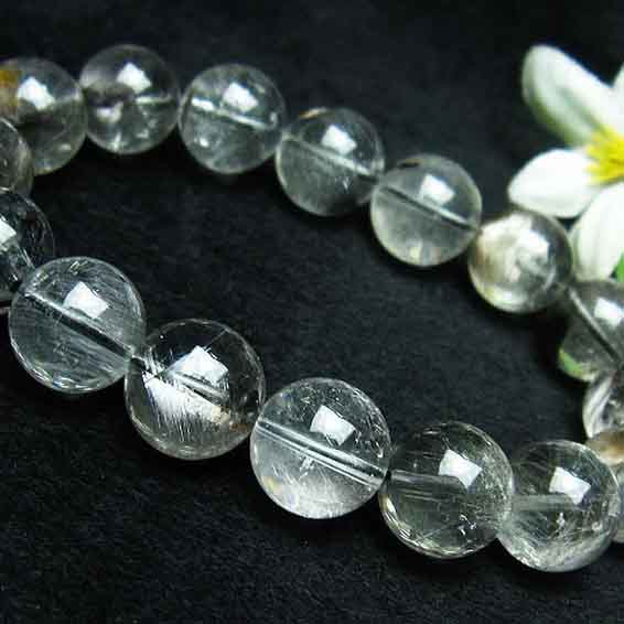 プラチナルチルクォーツ ブレスレット 13mm プラチナルチルクォーツ ブレス bracelet ブルッカイトインクォーツ メンズ レディース パワーストーン 一点物 送料無料 211-1711 28,665円