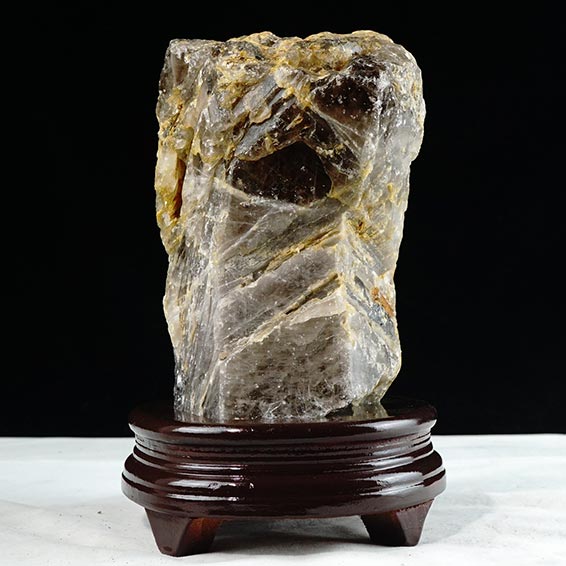 3.1Kg スモーキークォーツ 原石 虹入り 原石 置物 smoky quartz 茶水晶 けむり水晶 パワーストーン 天然石 一点物 送料無料 291-15｜天然石・パワーストーンの東昇