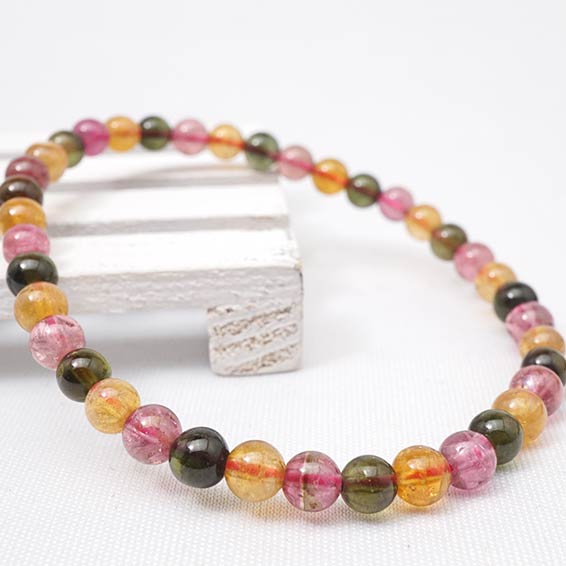 トルマリン ブレスレット 5mm Tourmaline Bracelet 電気石 ブレス ミックストルマリン メンズ レディース 一点物 [送料無料] 111-1291 4,814円