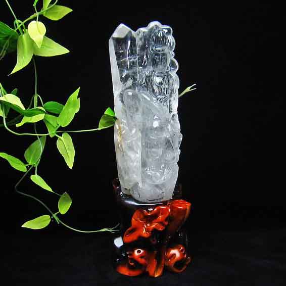 高品質　観音水晶　置物　約12cm img58446946.jpg
