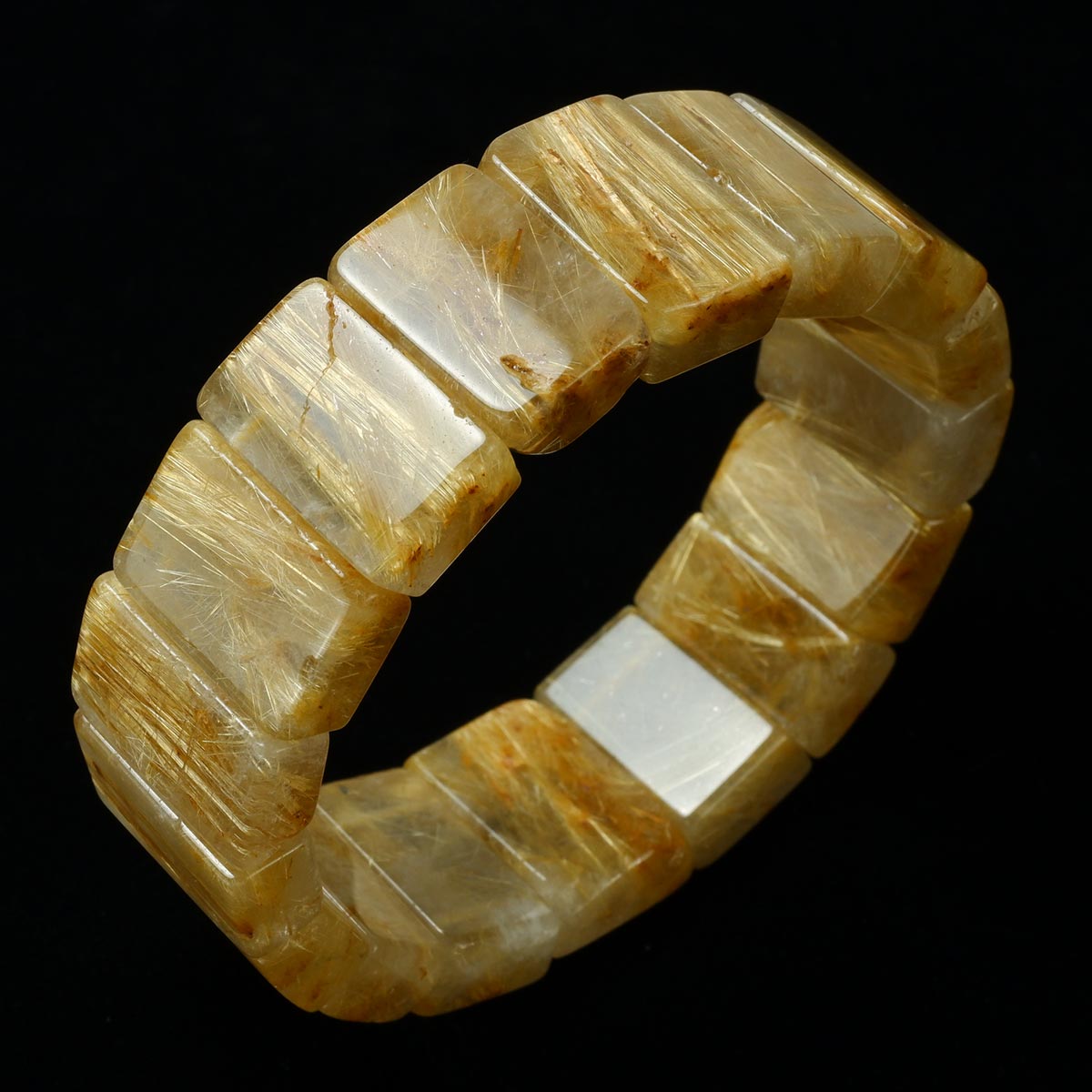 タイチンルチル バングル rutilelated quartz bangle ルチルクォーツ ブレスレット 天然 ルチレイテッドクォーツ 一点物 送料無料 211-3177
