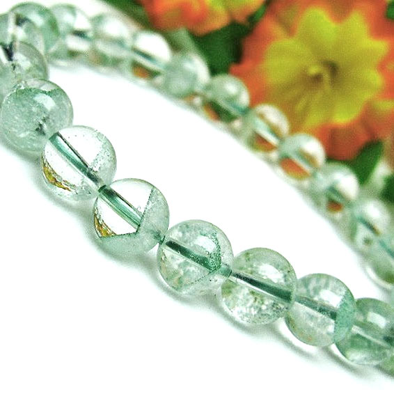 天然石　グリーンファントムクォーツ　ブレスレット　ブレス 楽天市場】グリーンファントム ブレスレット 7mm 幽霊水晶
