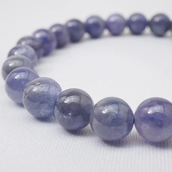 タンザナイト ブレスレット 7mm Tanzanite Bracelet ブルーゾイサイト ブレス 黝簾石 ゆうれん石 浄化 ヒーリング メンズ レディース 12月の誕生石 一点物 [送料無料] 211-1993