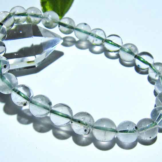 【希少,小粒】ホーランダイトインクォーツ　６㎜　ブレスレット　美品　天然 最高品質]ホーランダイトインクォーツブレスレット（約6mm玉