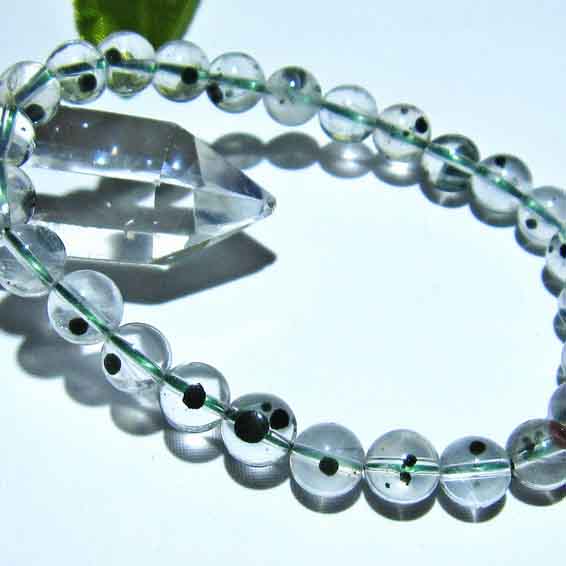 ホランダイトインクォーツ ブレスレット 7mm スパイダークォーツ ホーランダイト 星入り水晶 ブレス hollandite bracelet メンズ レディース 一点物 [送料無料] 211-2564