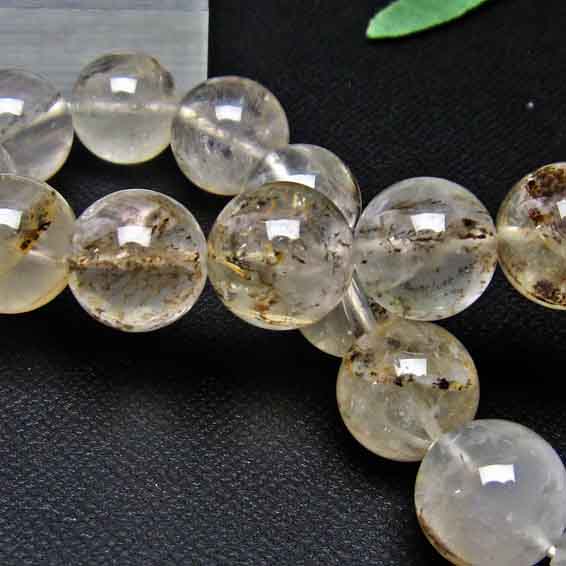 デンドリティッククォーツ ブレスレット 13mm 忍石 Dendrtic quartz bracelet デンドライト ブレス 模樹石 パワーストーン 天然石 一点物 [送料無料] 211-2771