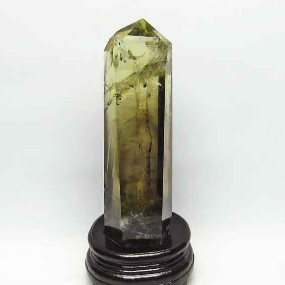 シトリン 六角柱 黄水晶 原石 シトリンクォーツ Citrine Quartz イエロー クリスタル 置物 11月の誕生石 メンズ レディース 台座付属 一点物 送料無料 152-180｜天然石・パワーストーンの東昇