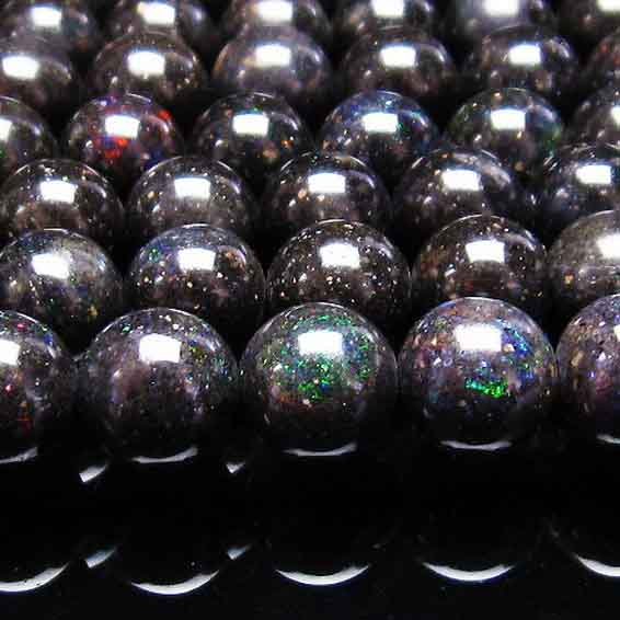 ブラックオパール 一連 10mm ビーズ opal 蛋白石 ブラックマトリックスオパール アクセサリーパーツ ハンドメイド メンズ レディース ランダム発送 [送料無料] 714-78
