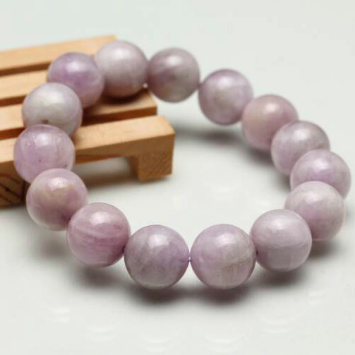 ミルキークンツァイト ブレスレット 14mm リシア輝石 ブレス ピンクスポデューメン Kunzite bracelet 黝輝石 パワーストーン 天然石 一点物 [送料無料] 211-3783