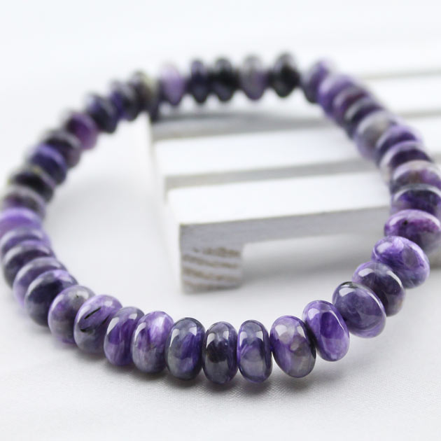 チャロアイト ブレスレット 8mm ロシア産 Charoite チャロ石 Bracelet ブレス 魅惑 メンズ レディース 一点物 [送料無料] 211-3848