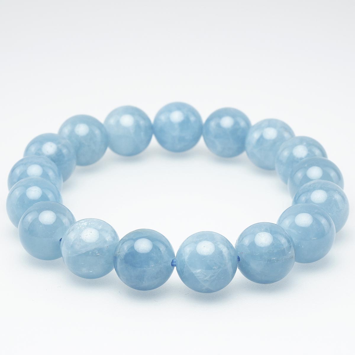 アクアマリン ブレスレット 12mm aqua marine bracelet ブレス メンズ レディース 3月の誕生石 一点物 送料無料 111-2516