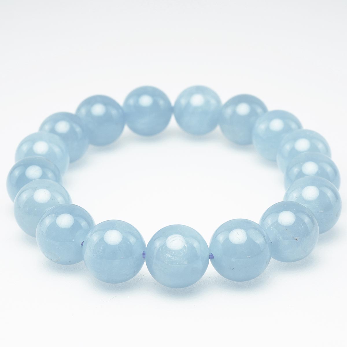 アクアマリン ブレスレット 12mm ブレス aqua marine bracelet メンズ レディース 3月の誕生石 一点物 送料無料 111-2522