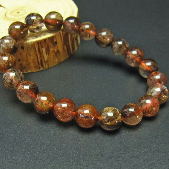 ルチルクォーツ ブレスレット 9mm ブレス rutilelated quartz bracelet ルチルクォーツ ルチレイテッドクォーツ メンズ レディース 一点物 送料無料 111-2679