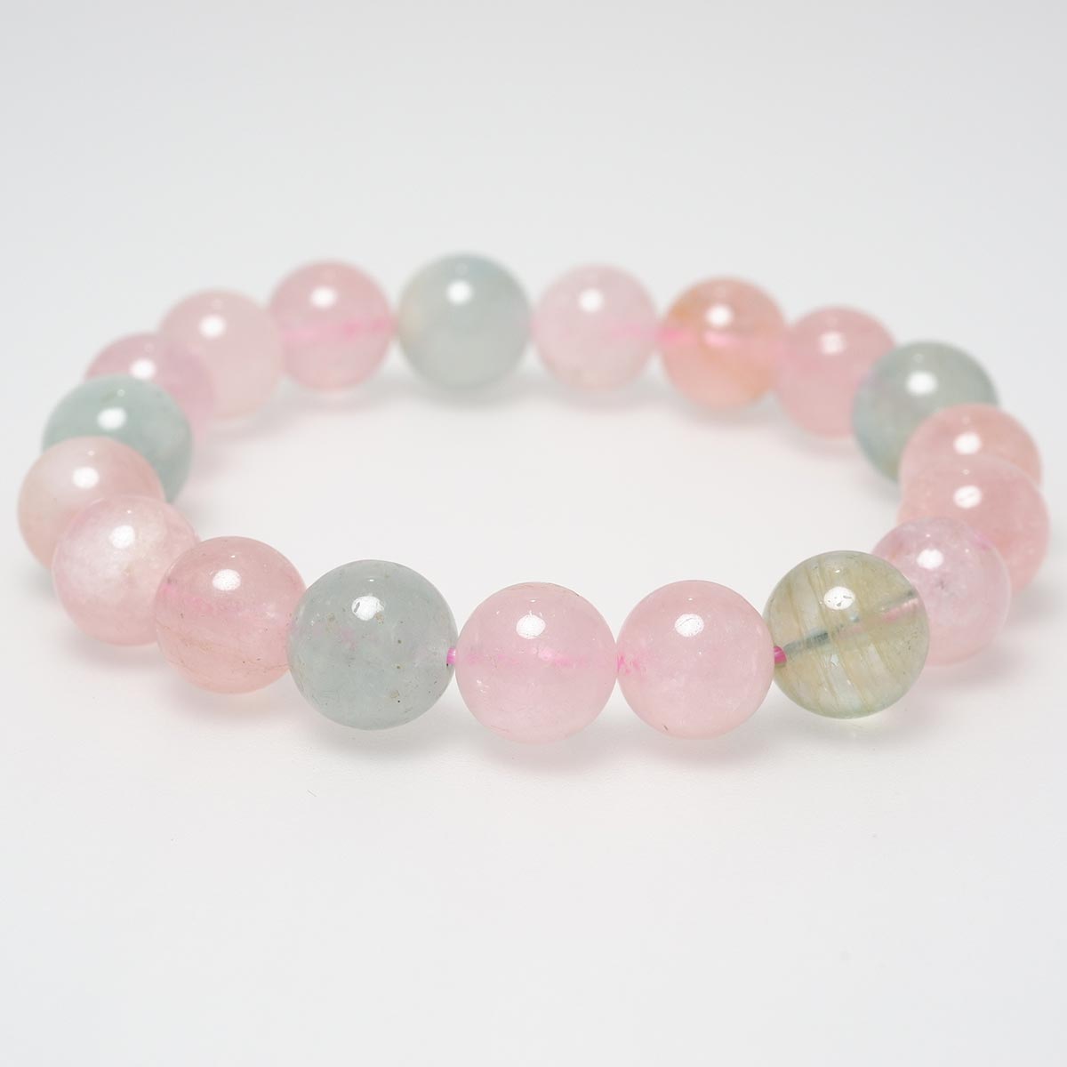 ベリル ブレスレット 10mm Beryl 緑柱石 ブレス Bracelet ミックスカラー メンズ レディース 一点物 [送料無料] 111-2750