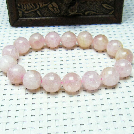 モルガナイト ブレスレット 12mm Morganite Bracelet ローズベリル ブレス モルガン石 メンズ レディース 一点物 [送料無料] 111-2786