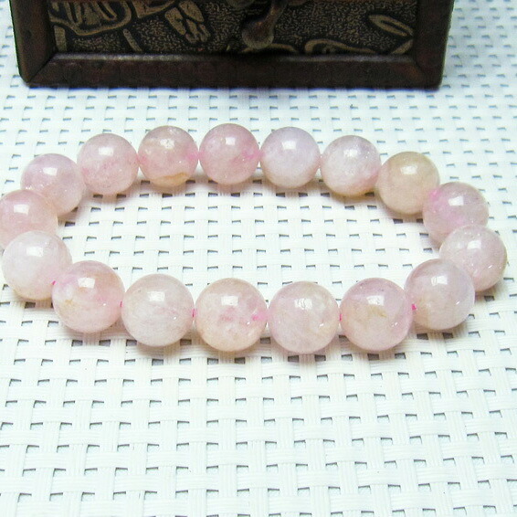 モルガナイト ブレスレット 12mm ローズベリル ブレス モルガン石 Morganite Bracelet メンズ レディース 一点物 [送料無料] 111-2795