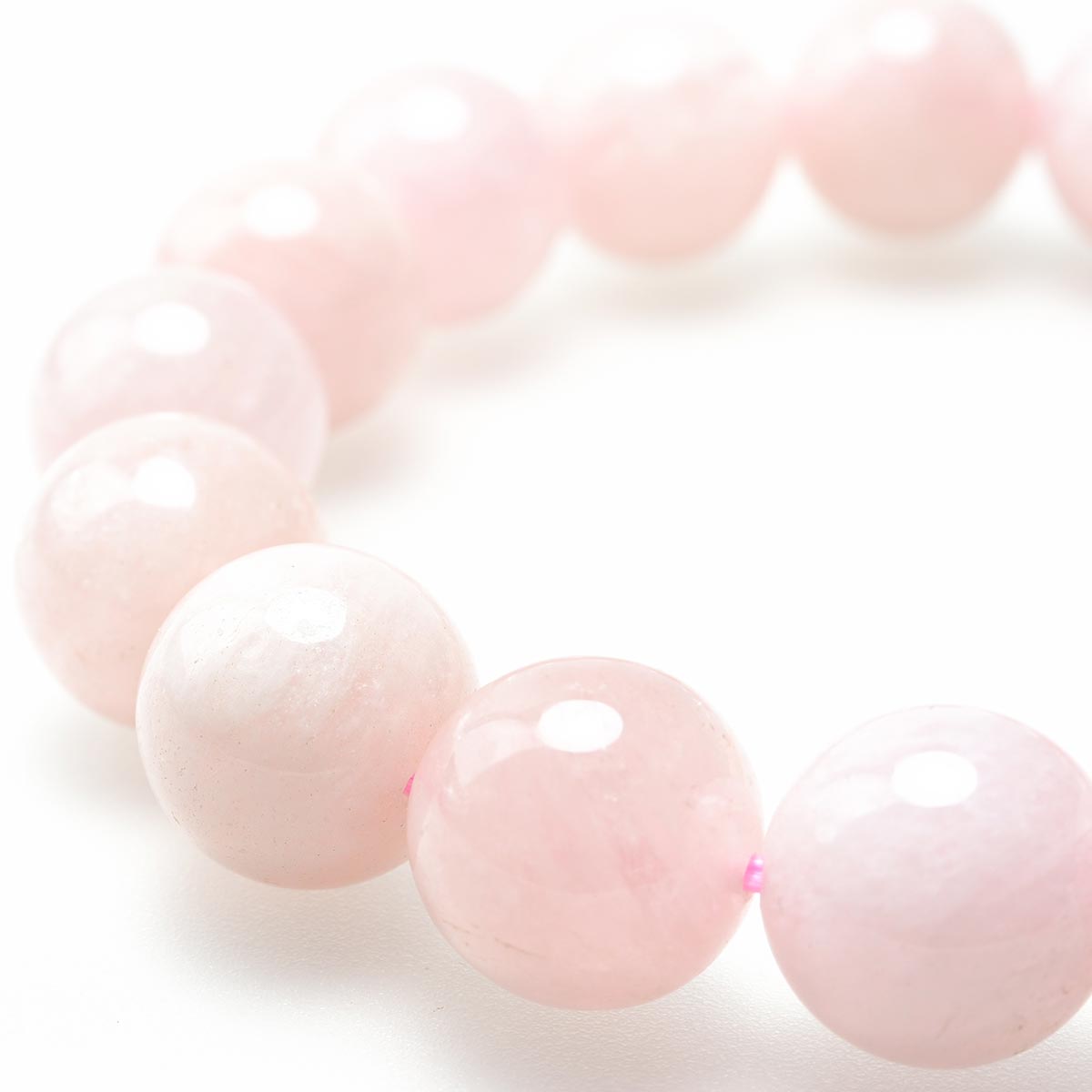 モルガナイト ブレスレット 12mm Morganite Bracelet ローズベリル ブレス モルガン石 パワーストーン 天然石 一点物 [送料無料] 111-2818｜天然石・パワーストーンの東昇