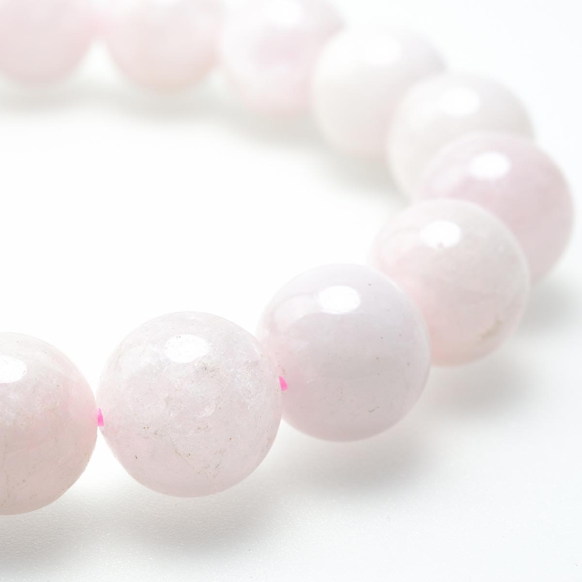 モルガナイト ブレスレット 12mm ローズベリル ブレス Morganite Bracelet モルガン石 パワーストーン 天然石 一点物 [送料無料] 111-2819