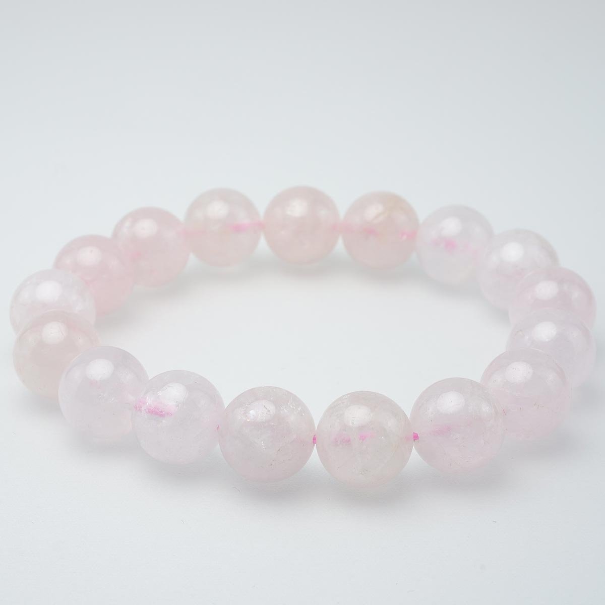 モルガナイト ブレスレット 12mm 緑柱石 ブレス morganite ローズベリル bracelet モルガン石 メンズ レディース 一点物 [送料無料] 111-2841