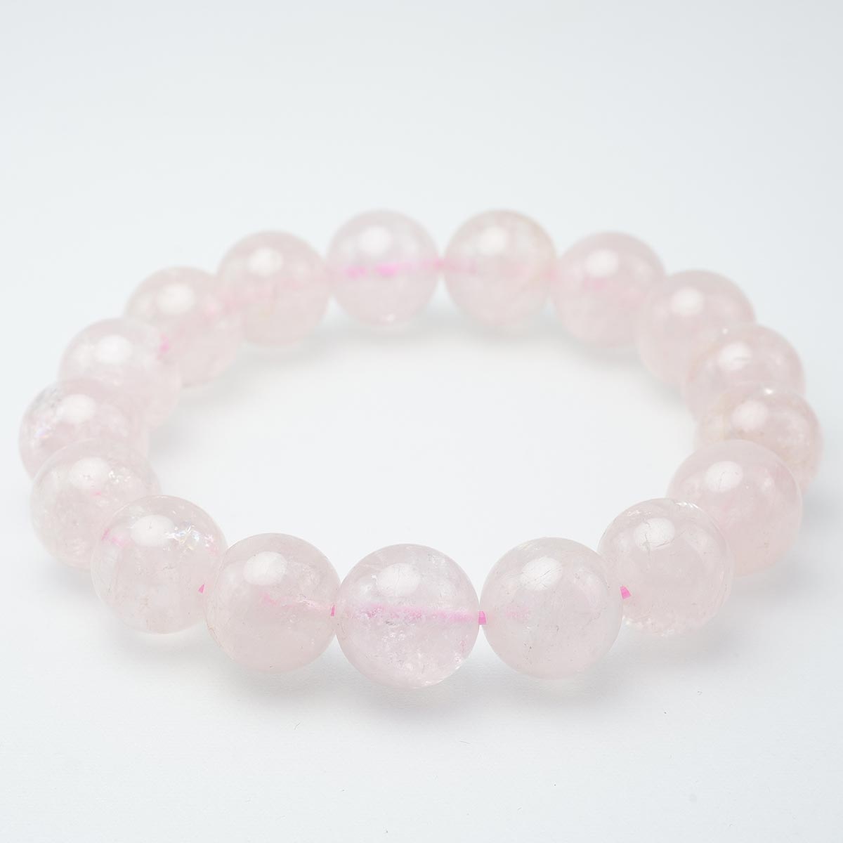 モルガナイト ブレスレット 12mm ローズベリル モルガン石 morganite bracelet 緑柱石 ブレス メンズ レディース 一点物 [送料無料] 111-2842｜天然石・パワーストーンの東昇