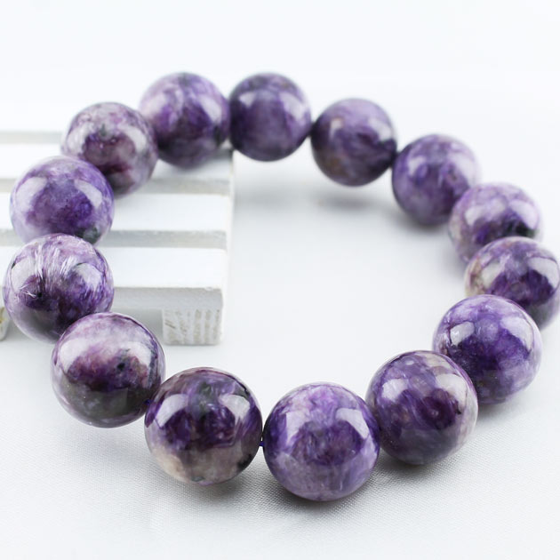 チャロアイト ブレスレット 16mm チャロ石 ブレス charoite bracelet パープル メンズ レディース パワーストーン 天然石 一点物 [送料無料] 211-4168