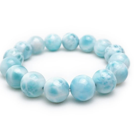 ラリマー ブレスレット 13mm larimar ラリマール ブレス ブルーペクトライト bracelet ソーダ珪灰石 ペクトライト pectolite 曹灰針石 ラリマール メンズ レディース 天然 一点物 送料無料 111-10145