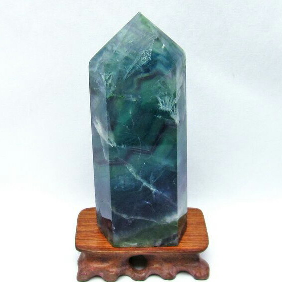 エンジェルフェザー フローライト 六角柱 ポイント fluorite 蛍石 原石 ほたる石 螢石 置物 メンズ レディース 台座付属 一点物 送料無料 152-750|天然石・パワーストーンの東昇