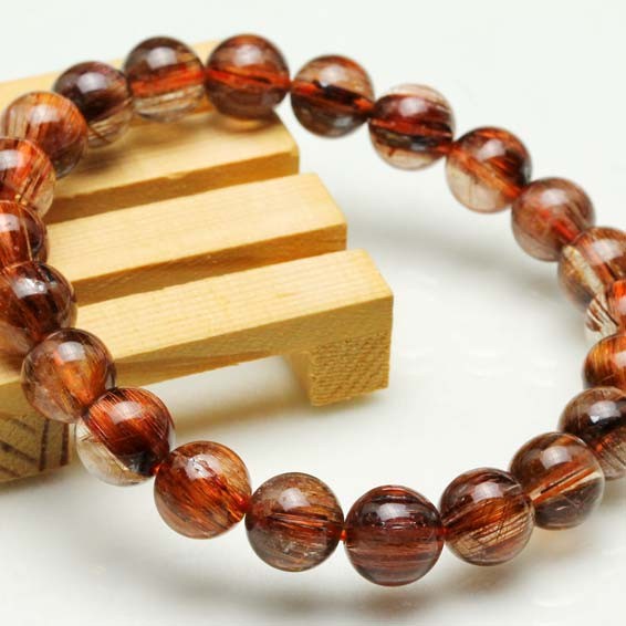 ルチルクォーツ ブレスレット 9mm コッパールチル rutilated quartz bracelet ブロンズルチル ブレス ルチレイテッドクォーツ メンズ レディース 一点物 送料無料 111-10990｜天然石・パワーストーンの東昇