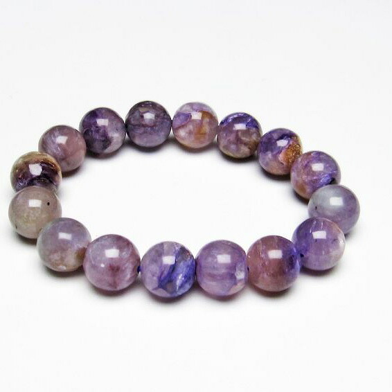 チャロアイト ブレスレット エンジェルシリカ 13mm Charoite Bracelet チャロ石 ブレス チャロアイトクォーツ 世界三大ヒーリングストーン メンズ レディース 一点物 [送料無料] 111-11441