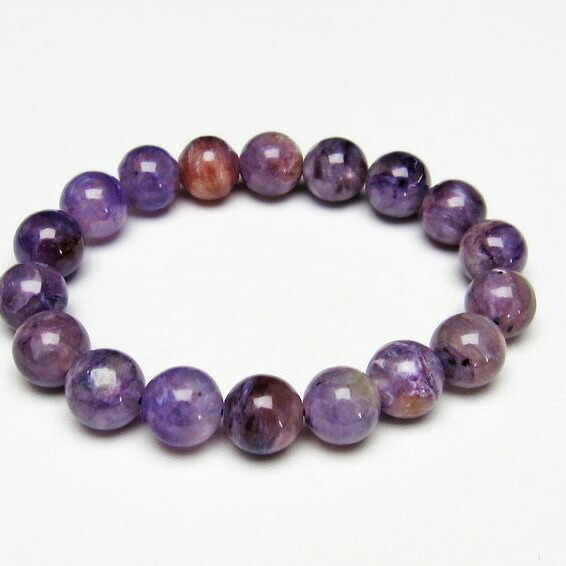 チャロアイト ブレスレット エンジェルシリカ 12mm Charoite チャロアイトクォーツ ブレス Bracelet チャロ石 世界三大ヒーリングストーン メンズ レディース 一点物 [送料無料] 111-11445