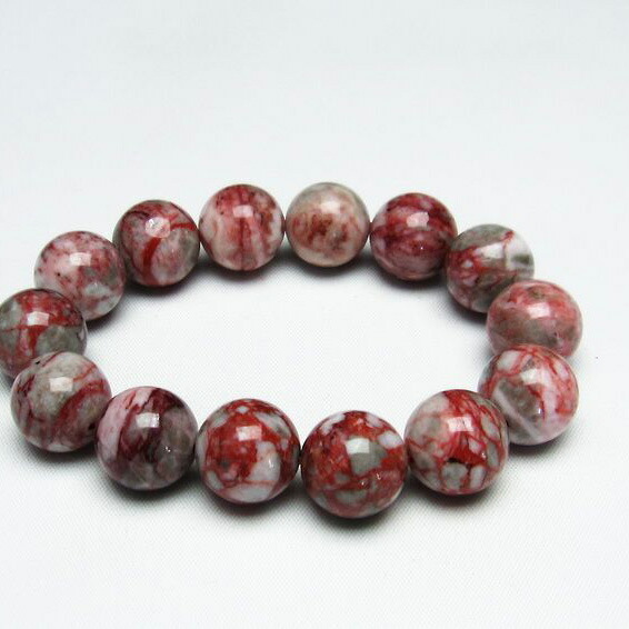 シナバーインクォーツ ブレスレット 15mm｜シナバークォーツ 辰砂 シンシャ cinnabar bracelet 朱砂 メンズ レディース 一点物 送料無料 111-14956
