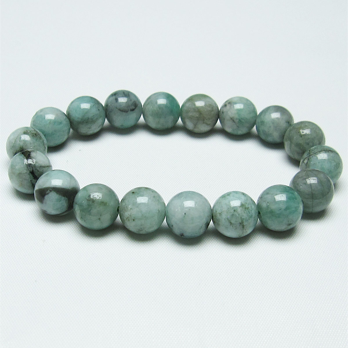 ＼割引対象品／ エメラルド ブレスレット 11mm emerald bracelet 翠玉 ブレス 緑玉 緑柱石 メンズ レディース アクセサリー 一点物 送料無料 111-18678