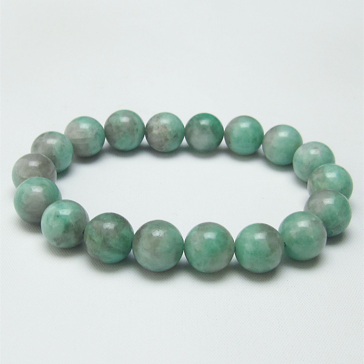 エメラルド ブレスレット 12mm 緑玉 翠玉 ブレス Emerald Bracelet 緑柱石 メンズ レディース 一点物 [送料無料] 111-22735