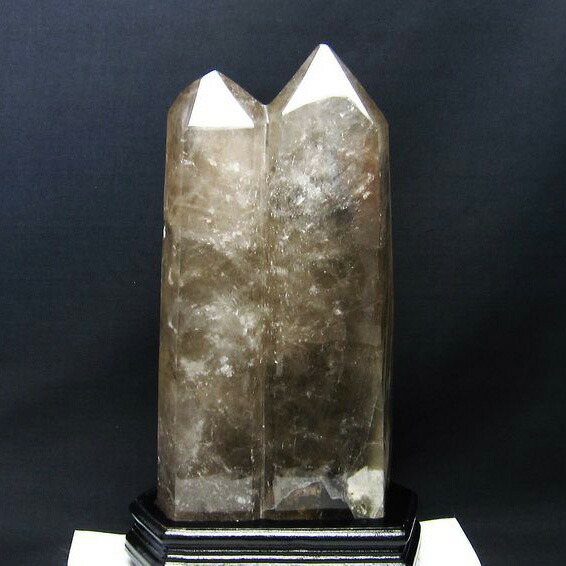 4.1Kg 水晶 六角柱 ダブルポイント crystal quartz 水晶ポイント 浄化 開運 台座付属 一点物 送料無料 162-229