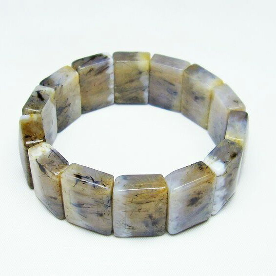 ルチルインアゲート バングル Agate メノウ 瑪瑙 Bangle 希少 レア鉱物 メンズ レディース 一点物 [送料無料] 111-23633