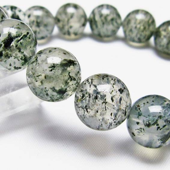 バイオタイトインクォーツ ブレスレット 14mm 雲母入り水晶 ブラックマイカ Biotite Bracelet ブレス メンズ レディース 一点物 [送料無料] 111-24477｜天然石・パワーストーンの東昇 12,528円