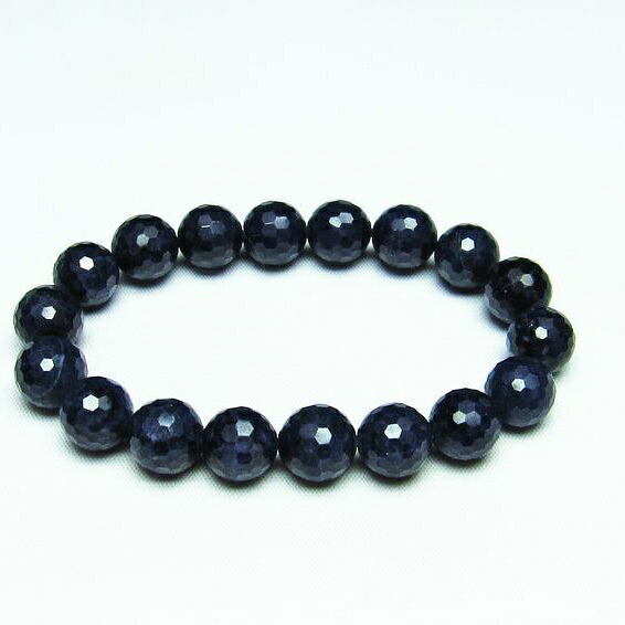 サファイア ブレスレット 128面カット 11mm bracelet 一点物 送料無料 111-25376