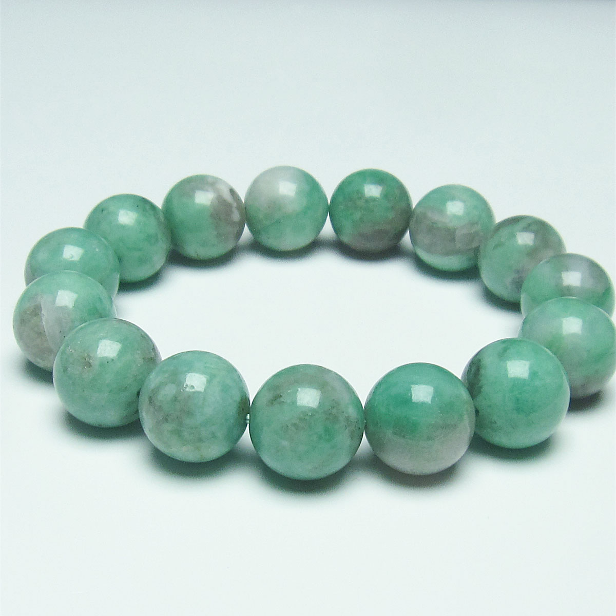 \割引対象品/ エメラルド ブレスレット 14mm bracelet 一点物 送料無料 111-25984