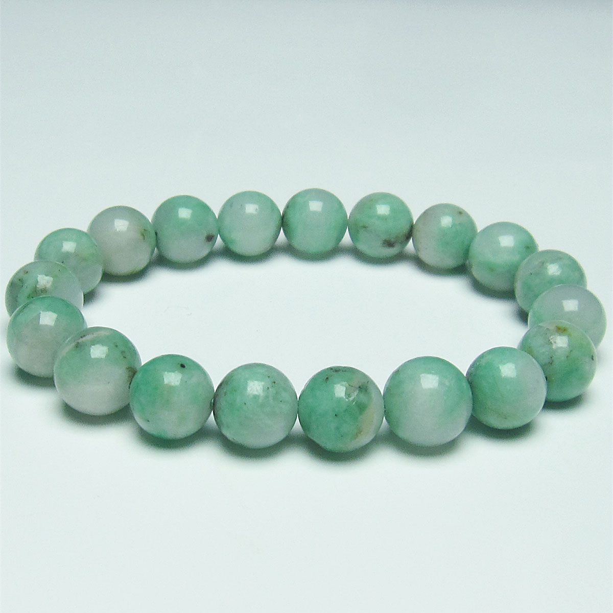 ＼割引対象品／ エメラルド ブレスレット 10mm 緑玉 ブレス emerald bracelet 緑柱石 翠玉 メンズ レディース アクセサリー 一点物 送料無料 111-26022