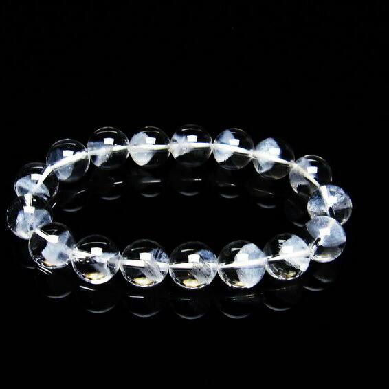ホワイトファントム ブレスレット 12mm 幻影水晶 ブレス Phantom Quartz ファントムクォーツ Bracelet メンズ レディース 一点物 [送料無料] 111-21342