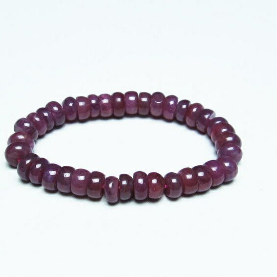 ルビー ブレスレット 9mm 紅玉 ブレス ruby bracelet 一点物 送料無料 111-28760