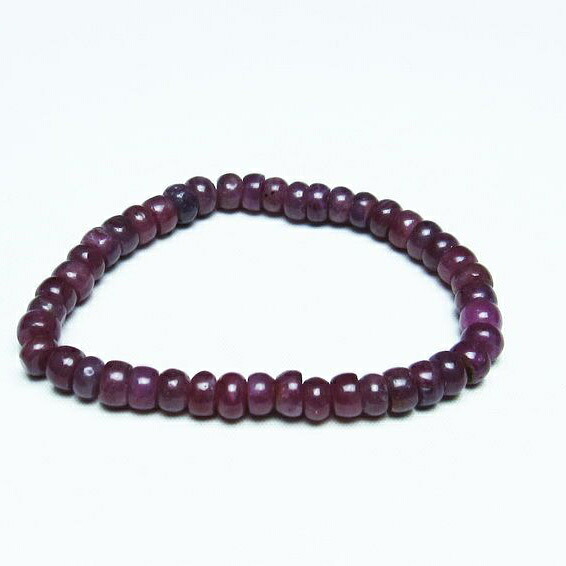 ルビー ブレスレット 7mm 紅玉 ブレス ruby bracelet 一点物 送料無料 111-28790