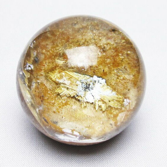 しげぞう】天然石タイチンルチルクォーツのスフィア NO.091501 しげ