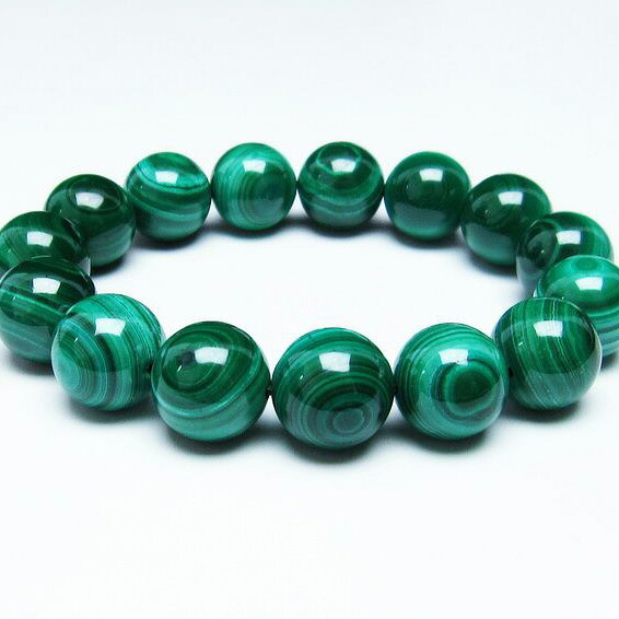 マラカイト ブレスレット 15mm malachite bracelet 孔雀石 ブレス パワーストーン 天然石 一点物 送料無料 111-29398｜天然石・パワーストーンの東昇