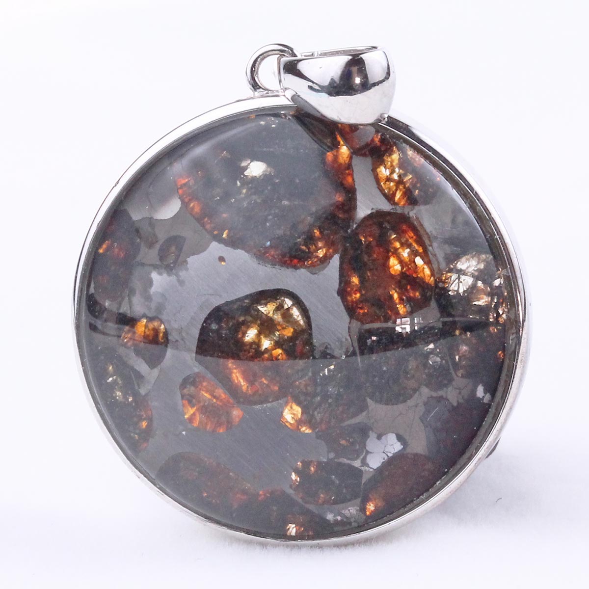 パラサイト 隕石 ペンダント Pallasite Meteorite オリビン メテオライト 石鉄隕石 pendant ペンダントトップ パワーストーン 天然石 一点物 [送料無料] 112-9119｜天然石・パワーストーンの東昇