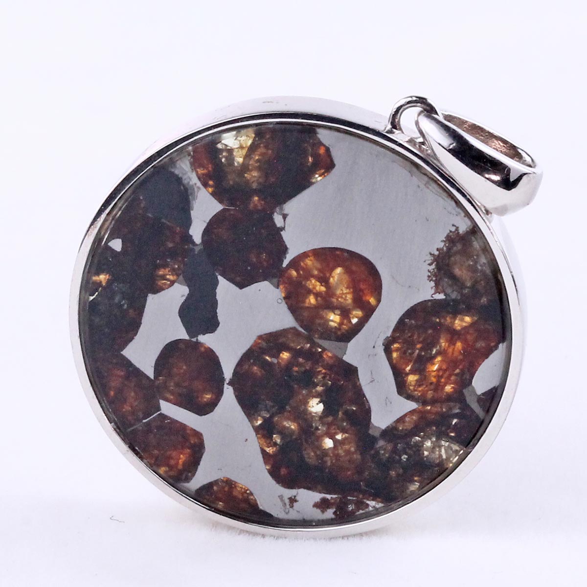 パラサイト隕石 ペンダント メテオライト ペンダントトップ Pallasite Meteorite 石鉄隕石 オリビン パワーストーン 天然石 一点物 [送料無料] 112-9257